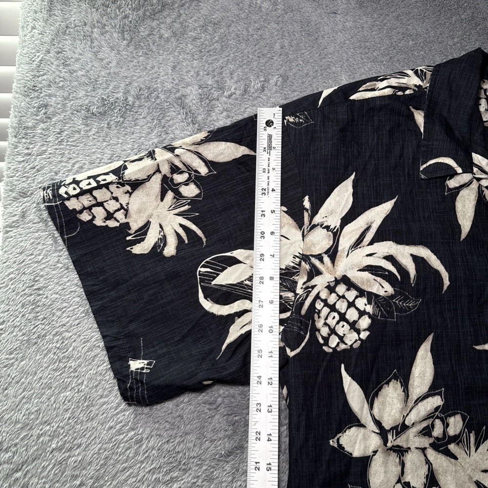 VTG RJC Men's SZ 4XL Hawaiian Shirt Button Up Black Navy Floral Made In Hawaii - Picture 10 of 16